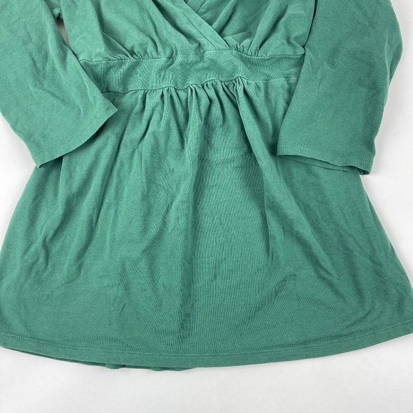Motherhood Womens Blouse Green Vneck Cinch Waist M - Picture 5 of 9